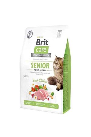 Brit Care Hipoalerjenik Kilo Kontrolü Tavuklu 7 Yaş Üzeri Tahılsız Yaşlı Kedi Maması 2 Kg