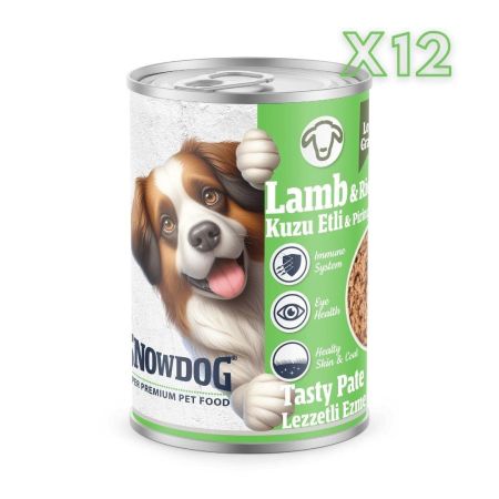 Snow Dog Premium Kıyılmış Kuzu Etli Köpek Konservesi 12 Adet*400 G