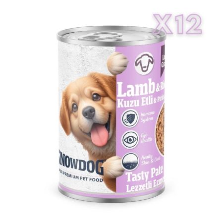 Snow Dog Premium Kıyılmış Kuzu Etli Yavru Köpek Konservesi 12 Adet*400 G