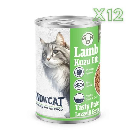 Snow Cat Premium Tahılsız Kıyılmış Kuzu Etli Kedi Konservesi 12 Adet*400 G