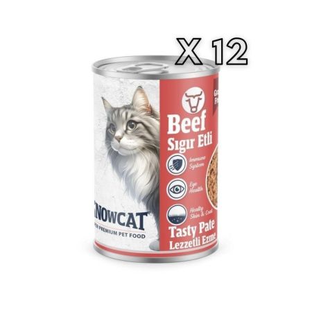Snow Cat Premium Kıyılmış Sığır Etli Kedi Konservesi 12 Adet*400 G
