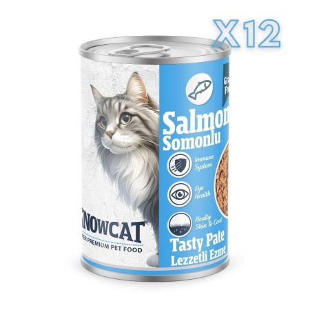 Snow Cat Premium Tahılsız Kıyılmış Somon Etli Kedi Konservesi 12 Adet*400 G