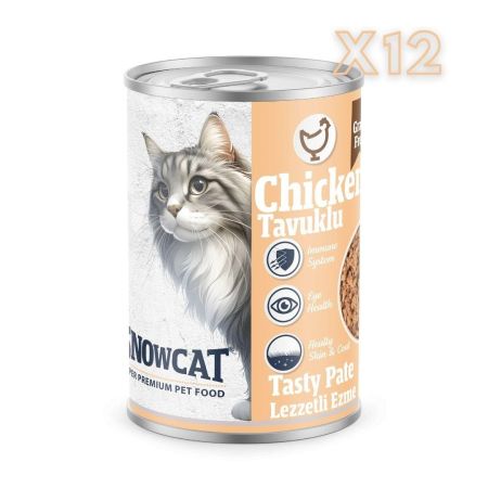 Snow Cat Premium Tahılsız Kıyılmış Tavuk Etli Kedi Konservesi 12 Adet*400 G