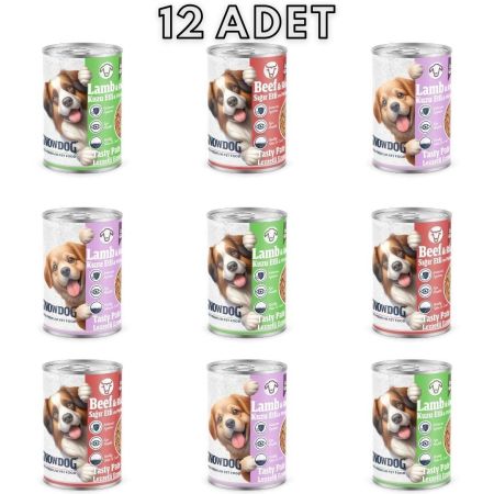 Snow Dog Premium Kıyılmış Karışık Köpek Konservesi 12 Adet*400 G