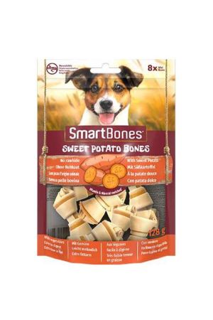 SmartBones Tavuk ve Tatlı Patatesli Mini Düğüm Kemik Köpek Ödülü 128 Gr 8 Adet