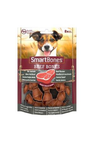 SmartBones Sığır Etli Mini Düğüm Kemik Köpek Ödülü 8 li 128 Gr