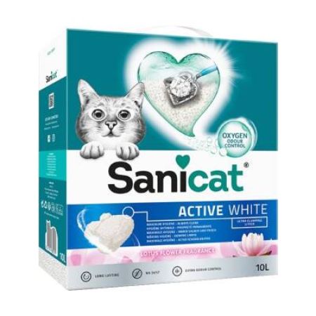 Sanicat Active White Lotus Flower Topaklaşan Bentonit Kedi Kumu 10 lt