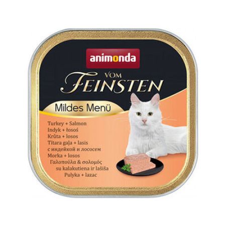 Animonda Vom Feinsten Hindili ve Somonlu Kısırlaştırılmış Kedi Konservesi 6 Adet 100 Gr 