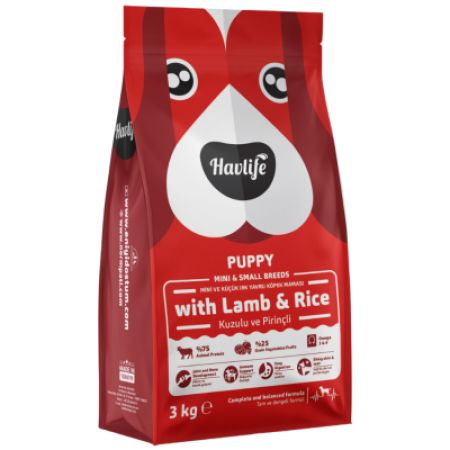 Havlife Small Mini Puppy Kuzu Etli Küçük Irk Yavru Köpek Maması 3 Kg