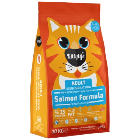 Kittylife Sterilised Somonlu Kısırlaştırılmış Kedi Maması 10 Kg