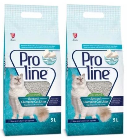 Proline Bentonit Marsilya Sabunu Kokulu Kedi Kumu 5lt x 2 Adet