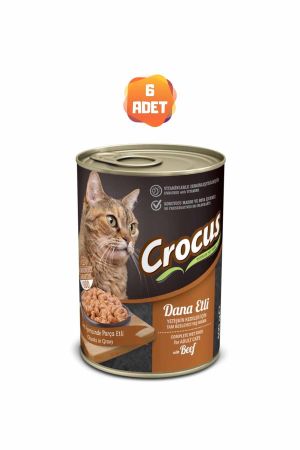 Crocus Dana Etli Yetişkin Kedi Konserve Maması 400 Gr x 6 Adet