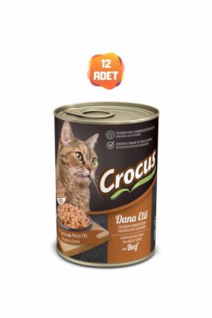 Crocus Dana Etli Yetişkin Kedi Konserve Maması 400 Gr x 12 Adet