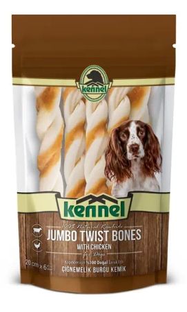 Kennel Jumbo Twist Bones Jumbo Çiğnemelik Burgu Kemik - 20 cm x 6 Adet