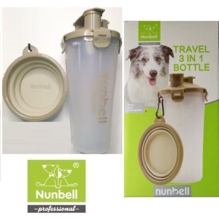 Nunbell 3 ü 1 Arada Taşınabilir Hazneli Köpek Mama Su Kabı  350 ml