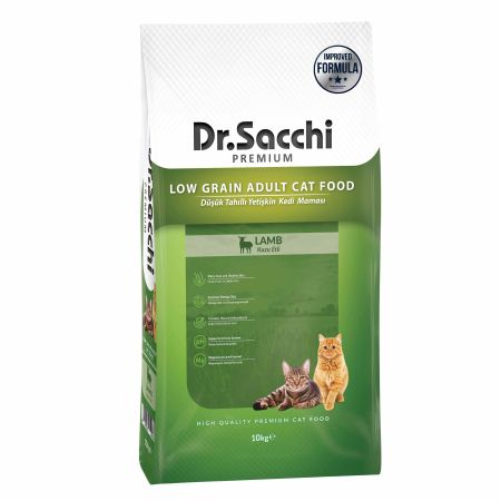 Dr.Sacchi Premium Düşük Tahıllı Kuzulu Kedi Maması 10 Kg