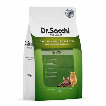 Dr.Sacchi Premium Düşük Tahıllı Kuzulu Kedi Maması 1 Kg