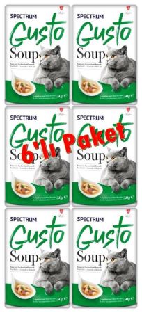 Spectrum Gusto Ton Balıklı Uskumrulu ve Brokolili Kedi Çorbası 6x50 Gr