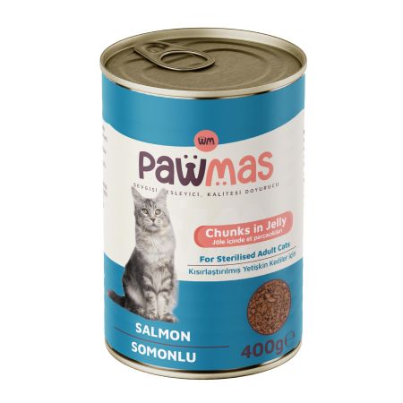 Pawmas Somonlu Kısırlaştırılmış Yetişkin Kedi Konservesi 400 gr