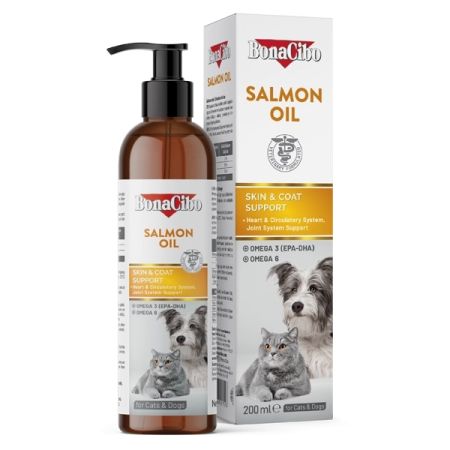 BonaCibo Salmon Oil Kedi ve Köpekler için Somon Yağı - 200 ML