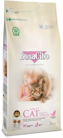 BonaCibo Adult Cat Light - Sterilised Kısırlaştırılmış Kediler için Yetişkin Kedi Maması - 100 Gr x 5 Adet