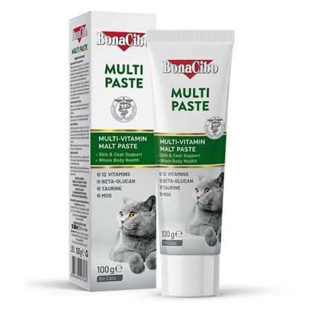 BonaCibo Multi Paste Yetişkin Kediler için Multivitamin Malt Macun - 100 gr x 3 Adet