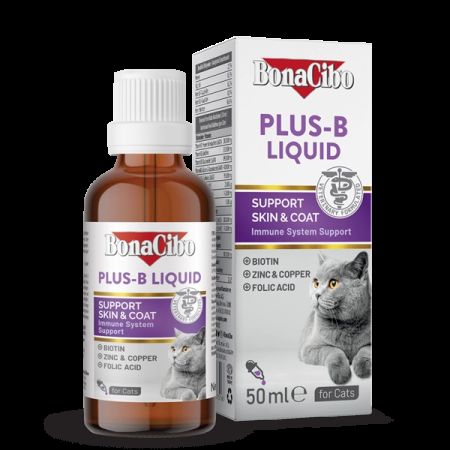 BonaCibo Plus-B Liquid For Cat Kediler için Multivitamin Damla - 50 ML x 3 Adet