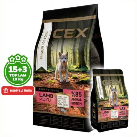 Cex Premium Puppy Kuzulu Yavru Köpek Maması 15 Kg + 3 Kg  (Toplam 18 Kg)