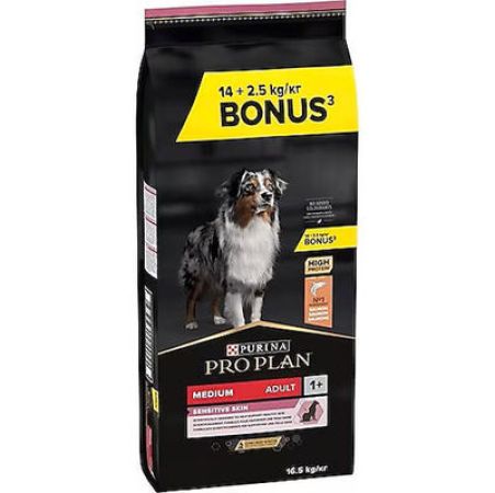 Pro Plan Sensitive Somonlu Hassas Köpek Maması 14 + 2,5 Kg (Toplam 16,5 Kg) + Temizlik Mendili
