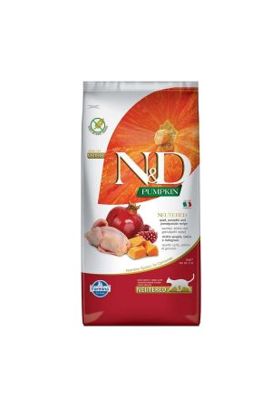 N&D Pumpkin Tahılsız Bıldırcın Etli Balkabaklı ve Narlı Kısırlaştırılmış Kedi Maması 5 Kg