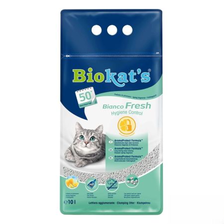 Biokats Bianco Fresh Bentonit Topaklanan Kedi Kumu 10 Lt
