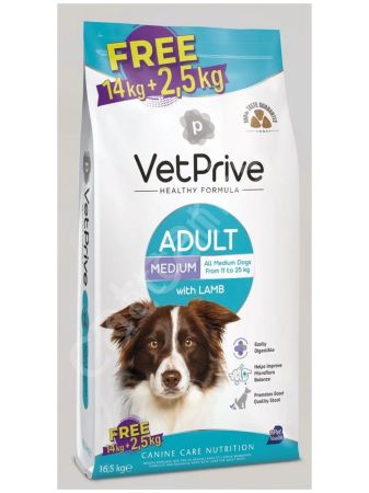 Vet Prive Kuzu Etli 16.5 kg Orta Irk Yetişkin Köpek Maması