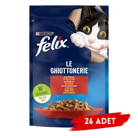 Felix Sığır Etli Yaş Kedi Maması 85 Gr X 26 Adet