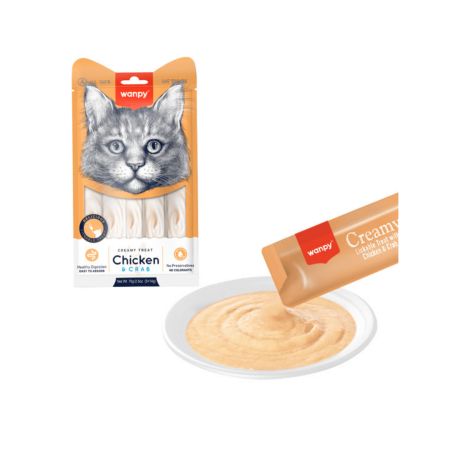 Wanpy Tavuklu Yengeçli Sıvı Kedi Ödülü 5x14 Gr