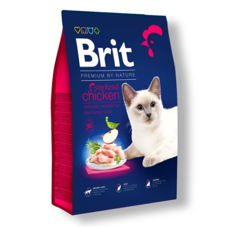 Brit Premium by Nature Tavuklu ve Pirinçli Kısırlaştırılmış Yetişkin Kedi Maması 8 kg