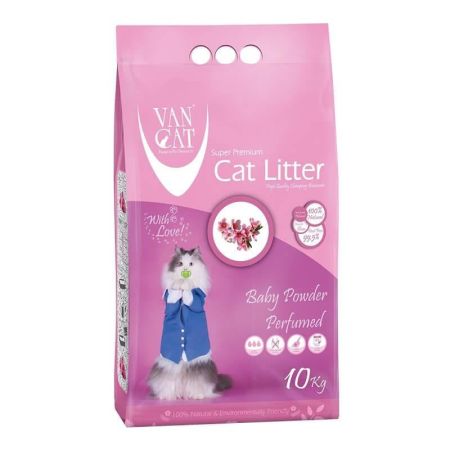 VanCat Baby Powder Parfümlü İnce Taneli Kedi Kumu 10 Kg
