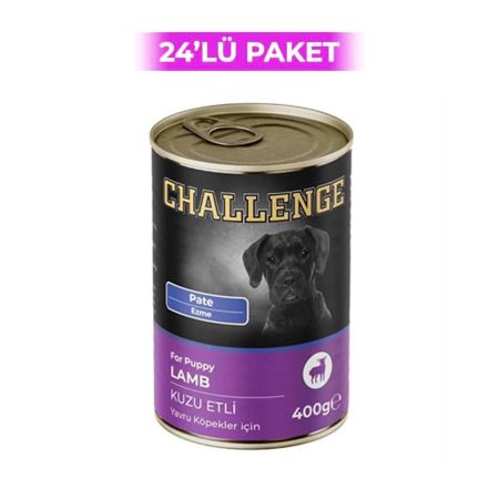 Challenge Kuzu Etli Pate Yavru Köpek Konservesi 400 g (24 Adet)