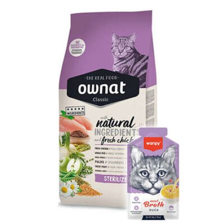 Ownat Classic Sterilised Tavuklu Kısırlaştırılmış Kedi Maması 1,5 Kg + Wanpy 50 Gr Kedi Çorbası