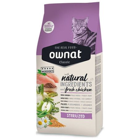 Ownat Classic Sterilised Tavuklu Kısırlaştırılmış Kedi Maması 15 Kg + Temizlik Mendili
