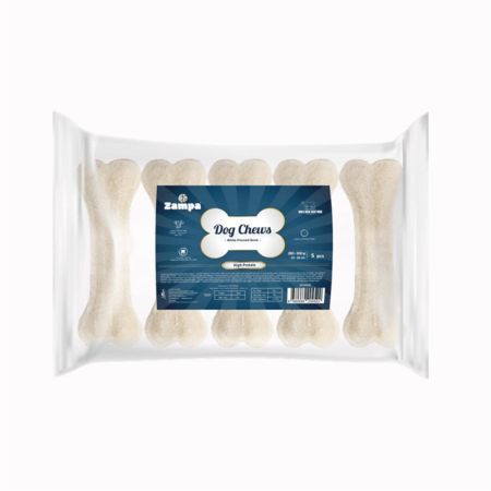Zampa Beyaz Press Kemik Köpek Ödülü 5'li 260-270 gr