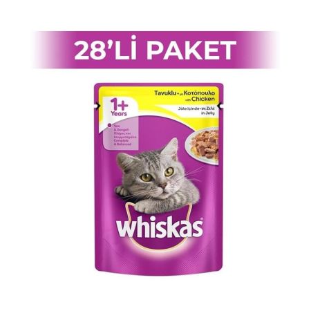Whiskas Pouch Tavuklu Yetişkin Kedi Konserve Maması 85 gr 28 Adet