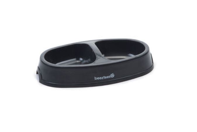Beeztees Kedi İkili Mama ve Su Kabı, Plastik, Antrasit, 2x150ml