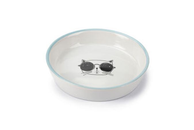 Beeztees Kedi Mama Su Kabı, Seramik, Beyaz, 16cm, 300ml