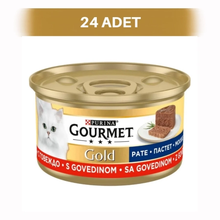 Gourmet Gold Kıyılmış Sığır Etli Yetişkin Kedi Konservesi 24 x 85 gr