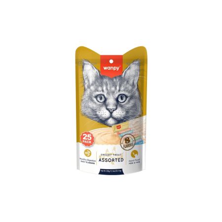 Wanpy Karışık 8 Lezzetli Krema Kedi Ödülü 25x14g