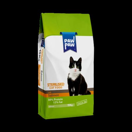 PawPaw Somonlu Kısırlaştırılmış Yetişkin Kedi Maması 15 kg
