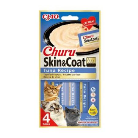 Ciao Churu Skin&Coat -Cilt ve Tüy Sağlığı- Ton Balıklı Kedi Ödül Maması 4 X 14 Gr