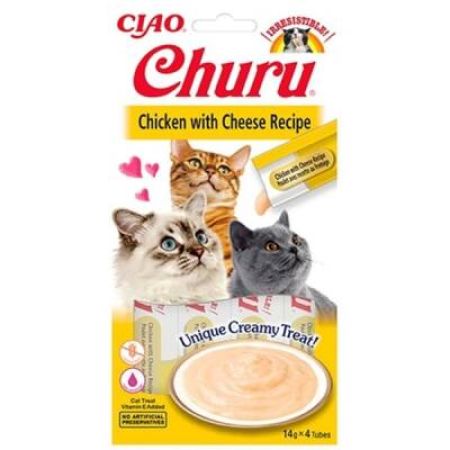Ciao Churu Cream Tavuklu ve Peynirli Kedi Ödül Kreması 4*14 Gr