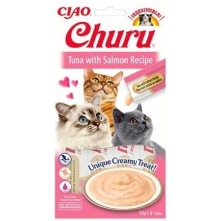 Ciao Churu Cream Ton Balıklı ve Somonlu Kedi Ödül Kreması 4 X 14 Gr