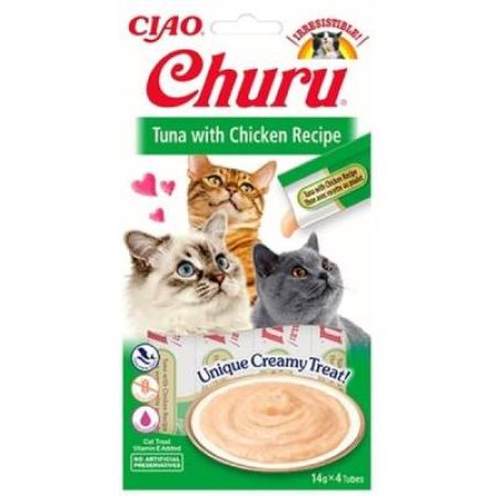 Ciao Churu Cream Ton Balıklı ve Tavuklu Kedi Ödül Kreması 4*14 Gr